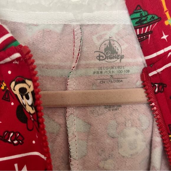 Mickey and Minnie Christmas onesie with mouse ears on hood size L NWT Disney - Picture 4 of 4
